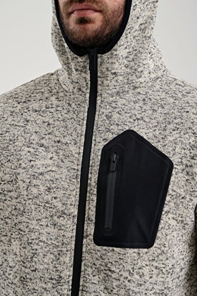 Exuma Erkek Bej Tam Fermuarlı Polar 2312256