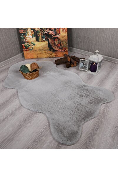 Myevilla Tavşan Tüyü Dekoratif Ultra Yumuşak Post Peluş Kaymaz Halı