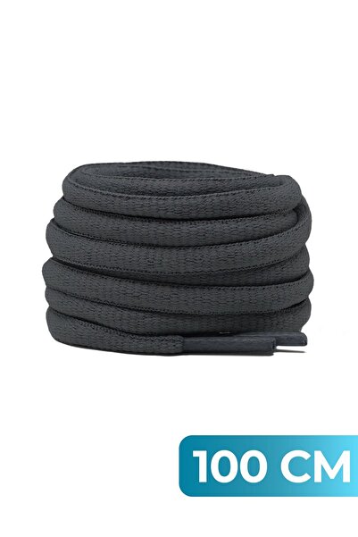 GoLite 100 Cm Oval Spor Ayakkabı Bağcığı , Atletik Bağcık 1 Çift - Koyu Gri