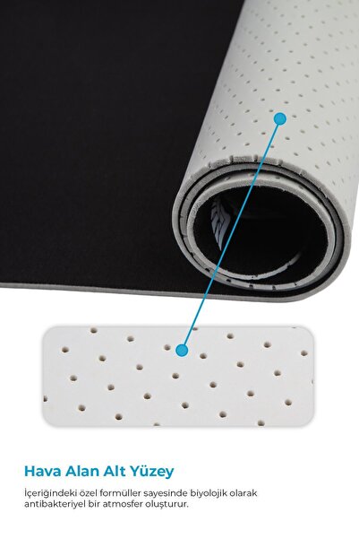 GoLite Siyah Gaming ve Ofis Mouse Pad 27x23cm Antibakteriyel Mousepad Oyuncu Uzun ve Büyük Boy Fare Altlığı