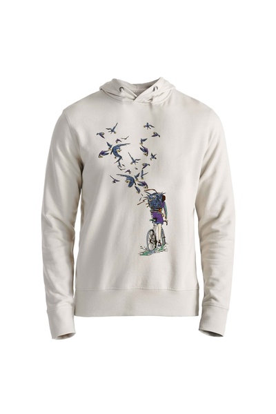 Alfa Tshirt Unisex Kids Ecru Bicycle Bird Printed Sweatshirt