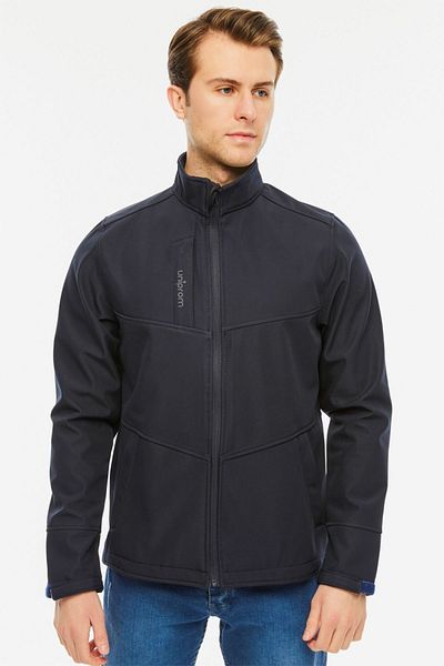 Uniprom Softshell Coat with Fleece Inside Water and Windproof Pro Model Navy Blue Men