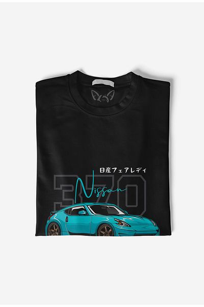 Alfa Tshirt Παιδικό μαύρο μπλουζάκι Nissan 370 Digital Printed Printed