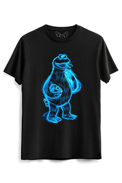 Alfa Tshirt تي شيرت أسود للأطفال مطبوع عليه صورة شارع سمسم