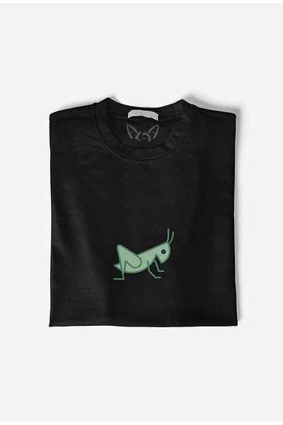 Alfa Tshirt Animal Grasshopper Printed Kids Black T-shirt