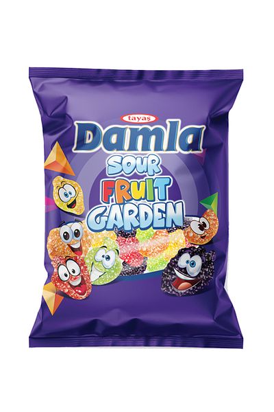 TAYAŞ 80g Yayaş Damla Gummy with Gel Sugar - Pack of 12 Sour Fruit Garden