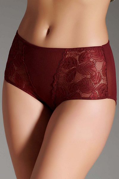 NEWBRA LINGERIE Chiloți cu talie înaltă, brodați cu frunze de burgundă, pentru femei