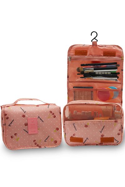 SONREYON Multifunctional Hanging Makeup Bag Cherry Pattern (Large Size)