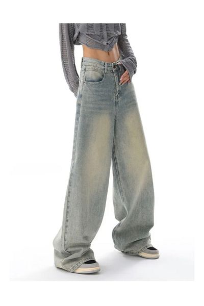 DENİKK Snow Wash Baggy Retro Unisex Jeans/Jean Kalhoty