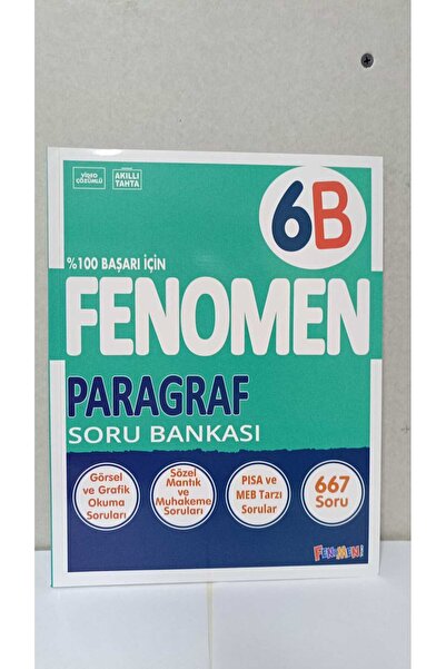 Fenomen Kitap 6. Sınıf Paragraf Soru Bankası B- Fenomen Okul Yayınları(2025)
