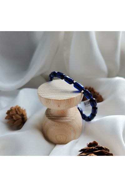 Amber Alex Certified Sapphire/blue Crystal Capsule Cut Unisex Adult Caribbean Amber Bracelet