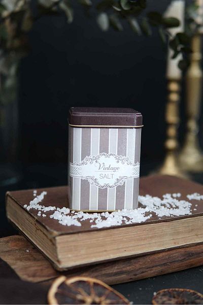 EVLE Er008-5l Elegance Salt Patterned Square Metal Storage Container 8x8 Cm