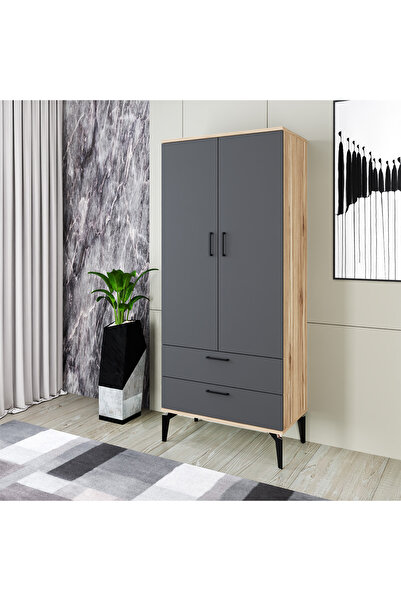 Kalender Dekor KAMİLA-1, 2 KAPAKLI 2 ÇEKMECELİ DOLAP VE GARDIROP