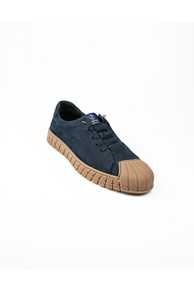 JAMES FRANCO 9870 Navy Blue Nubuck Leather Men's Casual Shoes
