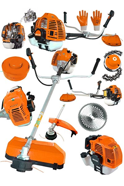 MOONSHOP Alman T6002 Yan Tipi Benzinli Motorlu Ot Çalı Tırpanı Çim Biçme Maki...