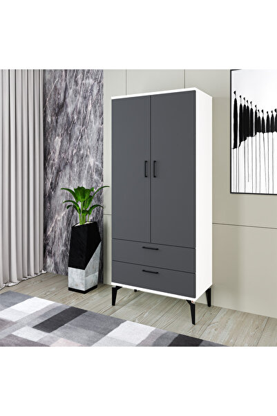 Kalender Dekor KAMİLA-1, 2 KAPAKLI 2 ÇEKMECELİ DOLAP VE GARDIROP