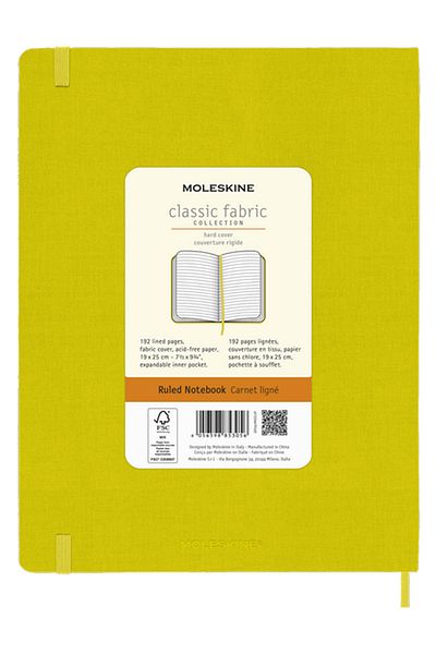 Moleskine Premium Collection Notepad XL 19x25cm Hard Textile Silk Cover Striped 192 Sheets