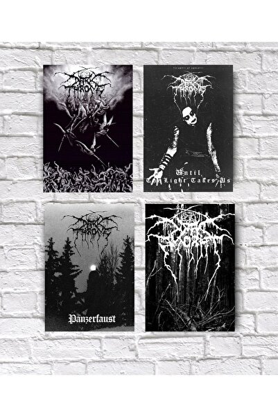 icase Darkthrone Poster Müzik Konsept Dekor Yazılı Tablo 4'lü set Tablo (19x2...
