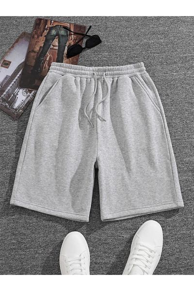 Revasser Unisex Κοντό χτενισμένο βαμβακερό σορτς - Μονόχρωμο Γυναικείο/Ανδρικό