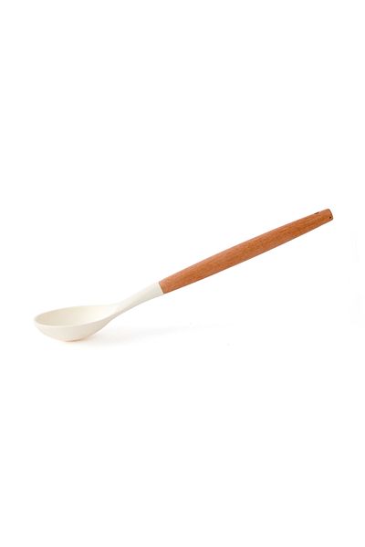 MİEN Mien Bamboo Silicone Serving Spoon - White / Brown