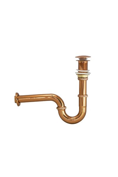 İSAOĞLU YAPI Bronze Sink Drain Complete Brass Metal Copper Sink Strainer Special Design Flush Drain