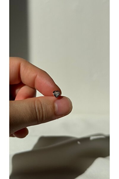 Ebru Atelier Helix Küpe Cerrahi Çelik 316L Kalp Taşlı Tragus Küpe