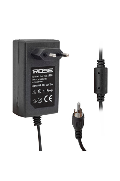 Rose RA-1620 16 VOLT - 2 AMPER PRİZ TİPİ TOS FİŞLİ RCA SANTRAL ADAPTÖRÜ