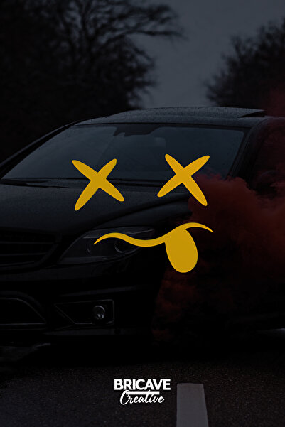 Bricave JDM Emoji ملصق زجاجي للسيارة والدراجة النارية مقاس 11.5 × 9.6 سم