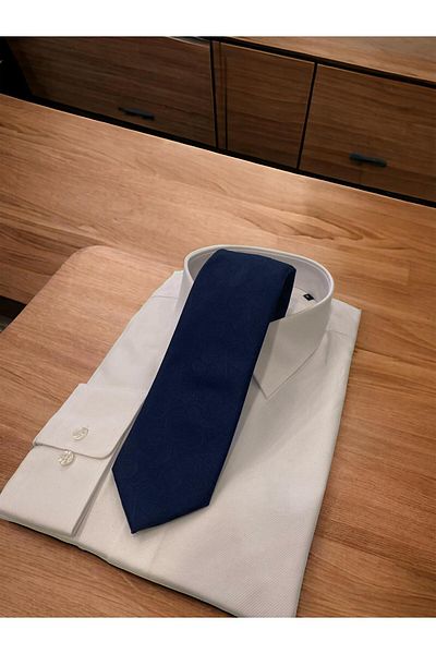Sarar Color Color Shawl Pattern Dark Navy Blue Imported Tie