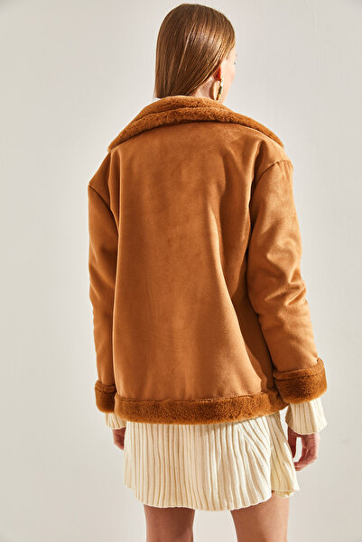 Bianco Lucci Women's Suede Plush Laminated Coat 233160101009