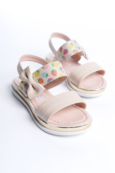 owwox club Owwox Παιδικά, Κοριτσίστικα, Μπεζ, Σανδάλια με λεπτομέρεια φιόγκου