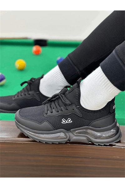 Escetic Μαύρο Λευκό Ανδρικό Anorak Trunk Summer Gel Sneaker Αθλητικά Παπούτσια Ay0013