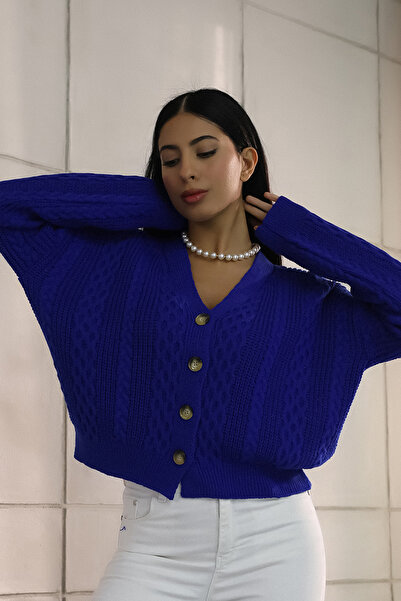 ALCHON V-подібний виріз, довгі рукави, плетені коси, чотири ґудзики, стандартна довжина, зимовий трикотажний кардиган