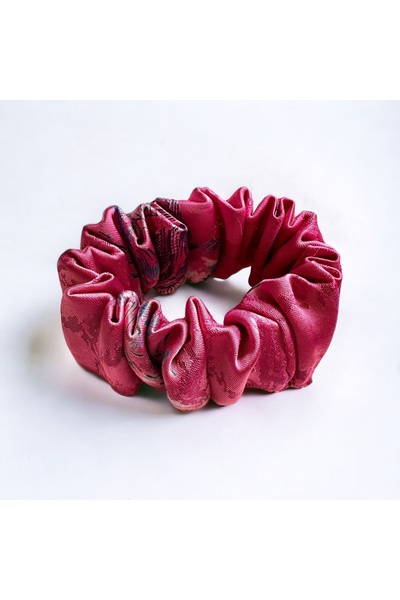 alsaccessories Ženska ružičasta boja Sa deznom Svila tkanina B Naborano gumic...