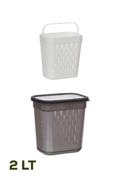 btm home Pickle Bowl with Strainer, Olive Bowl, Multi-Purpose Rectangular Storage Container Set - 2 Lt