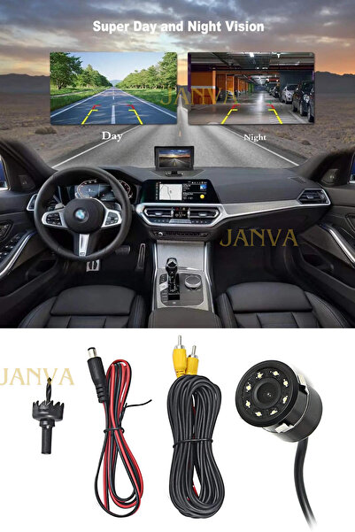 Janva Araç Geri Görüş Kamerası Gece Görüşlü +hd Mesafe Çizgili Su Geçirmez BA...