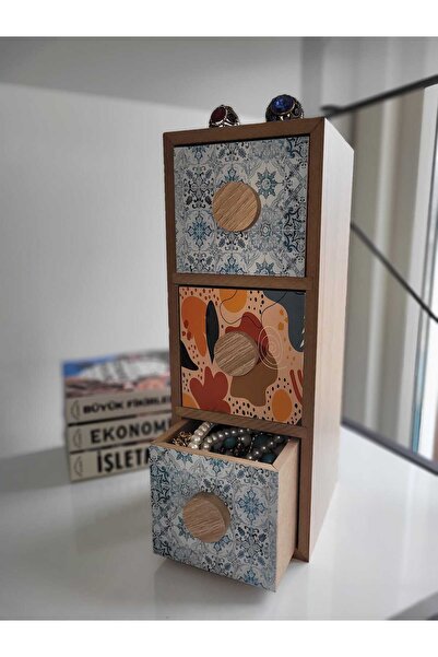 Gia Concept 3 Çekmeceli Ahşap Kutu