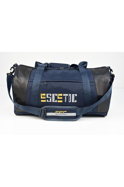 Escetic Navy Blue Unisex Αδιάβροχη τσάντα ταξιδιού γυμναστικής με ιμάντα ώμου C5005