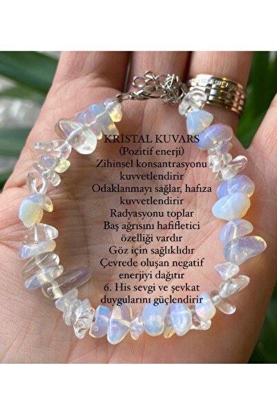 KEHRİBAREVİ EREĞLİ Kristal kuvars el yapımı kırık taş doğaltaş bileklik