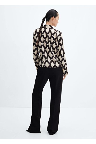 MANGO Woman Desenli saten gömlek