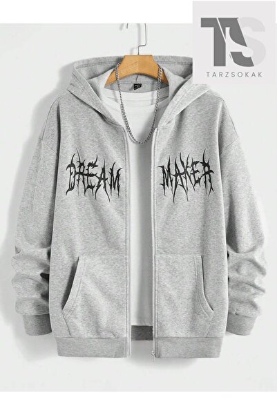 Adrift Hanorac cu text Dream Maker Cardigan cu fermoar