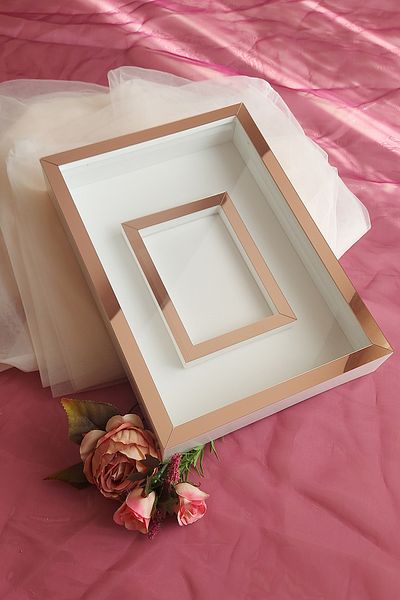hobicehayaller 25x35 Cm Memory Frame with Photo Section!New Fashion Rose Boxes!Promise Engagement Flower Design!