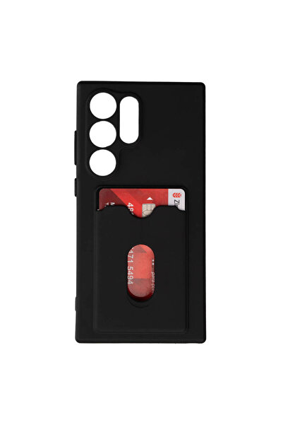 Samsung Galaxy S24 Ultra Compatible Case Camera Protected Card Holder Business Card Silicone Cover