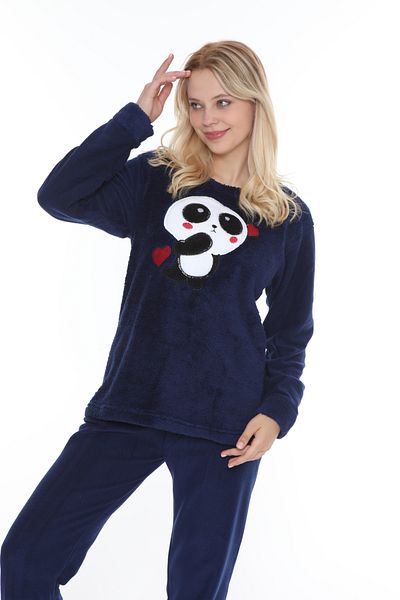 FAMES PİJAMA PANDALI WINTER FLEECE PAJAMAS SET