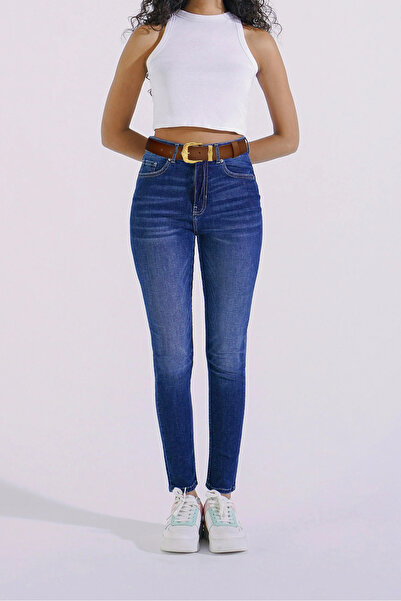 GoDeri %100 Hakiki Deri, Gold Takım Tokalı 4 Cm Kahverengi Kadın Kemeri; Kot, Spor Kemer=an-byn-77