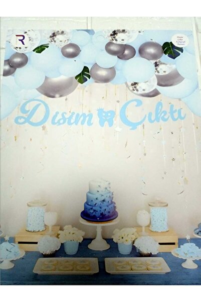 asöy Banner de caligrafie albastru cu dinți