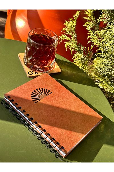 esamore concept Custom Your Name Wooden Covered Agenda Notebook Diary, Spiral Wooden Covered Notebook, Memory Book