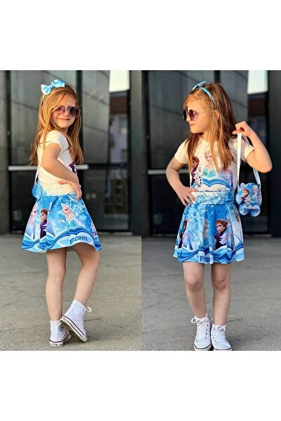 KOKOSH Kız çocuk etekli takım çanta hediyeli