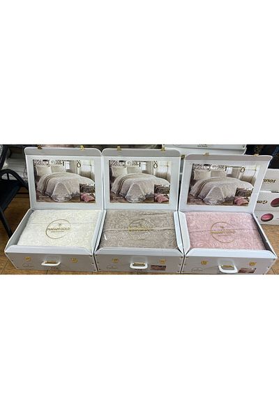 madam gold Double Non-Operated Laced Blanket Bedspread Set Dowry Special Boxed Shipment