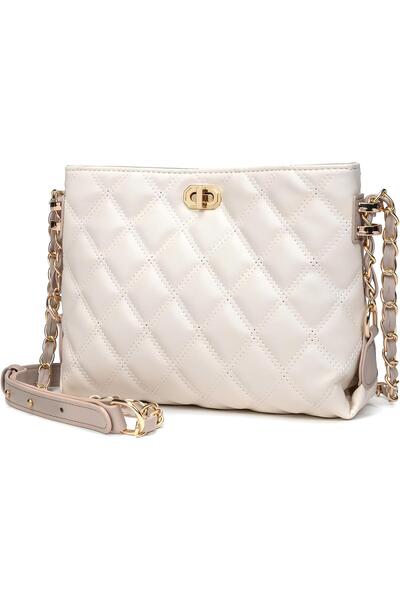 Nevnihal حقيبة كروس نسائية مبطنة باللون الكريمي